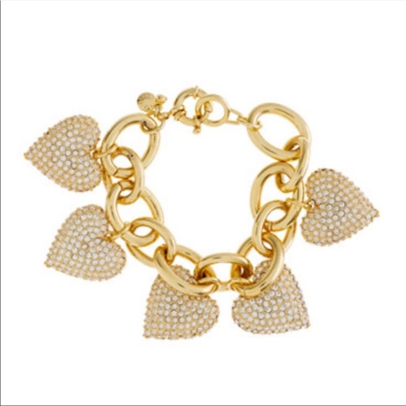 J. Crew Jewelry Jcrew Gold Hearts Charm Bracelet Poshmark